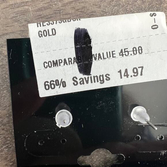 New Gold Tone Dangle Drop Pink and Clear Crystal Earrings - Picture 4 of 4